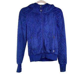 Triple flip purple minky zip up hoodie warm soft cozy purple sz 10-12